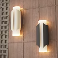 Illuminated Wall Lamps Mounted on Wooden Wall With Lattice Design Light and Dark Colored Fixtures