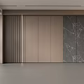 Modern Luxury Accent Wall Design With Wooden Panels Marble Pattern And LED Strip Lighting