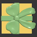 Yellow Gift Box With Green Bow And Ribbon For Daily Life Supplies