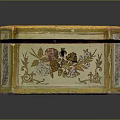 Decorative Floral Patterned Golden Border Polygonal Clothing Accessory Storage Box for Wardrobe