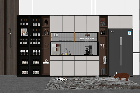 Modern Wine Cabinet 3d model