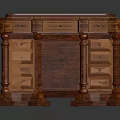 Antique Classical Wooden Desk With Carved Drawers Decorative Legs And Intricate Design
