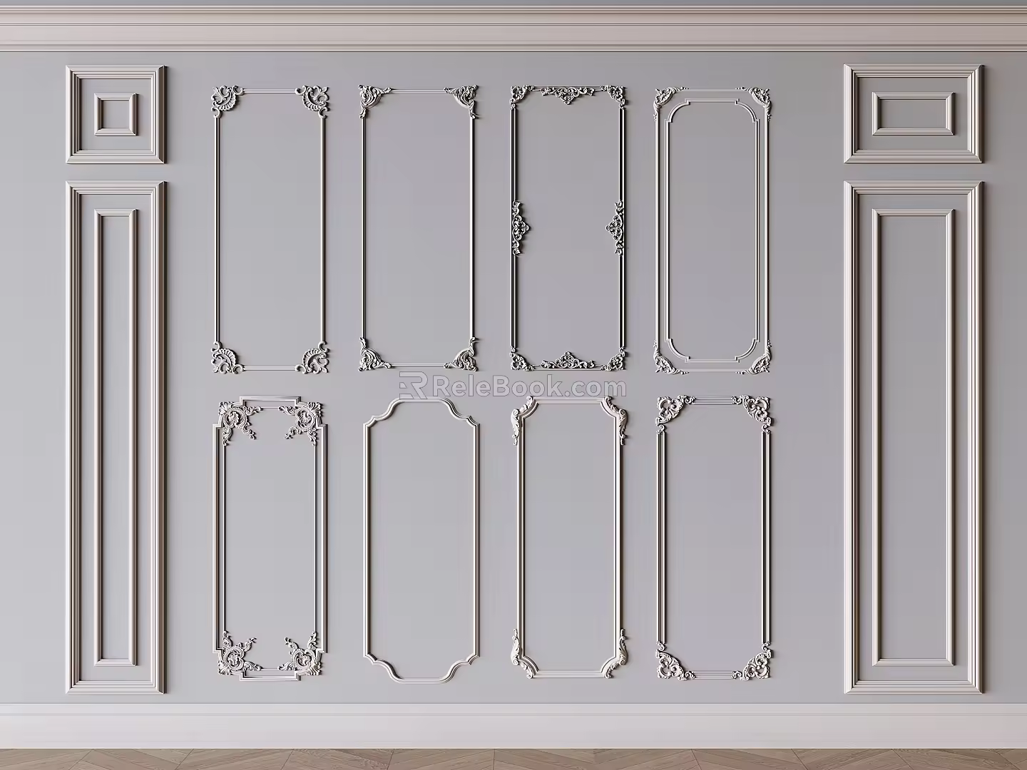 French Gypsum Line Component Sofa Gypsum Line Background Wall Gypsum Carved Line TV Gypsum Line Background Wall 3d model