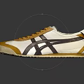 Retro Style White And Yellow Casual Shoes With Striped Design For Daily Wear