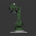 Industrial Robotic Arm Equipment With Green Mechanical Structure And Metal Base