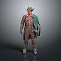 Stylish Cowboy Themed Living Supplies Including Hat Coat Pants And Belt For Daily Use