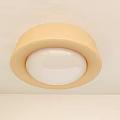 Round Beige Ceiling Light With White Lampshade Simple Design On Ceiling 3d model