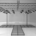 Public Facility Metal Truss Stage Structure With Lighting Equipment And Platform 3d model