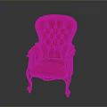 Classic Style Red Tufted Armchair With Wooden Frame And Upholstered Design Furniture