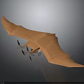 Orange Dragon Inspired Winged Spacecraft With Wide Grid Texture Wings For Aerospace Exploration