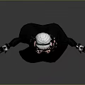 Anime Character With White Short Hair Black Dress Red Emblem And Black Gloves