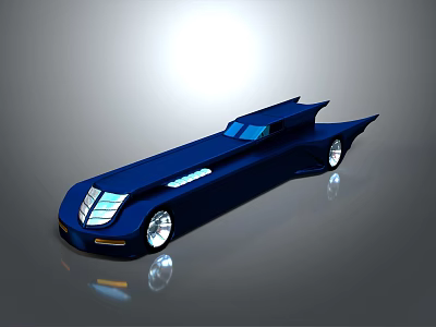 Blue Streamlined Concept Car With Sporty Design LED Headlights And Reflective Surface 3d model