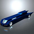 Blue Streamlined Concept Car With Sporty Design LED Headlights And Reflective Surface