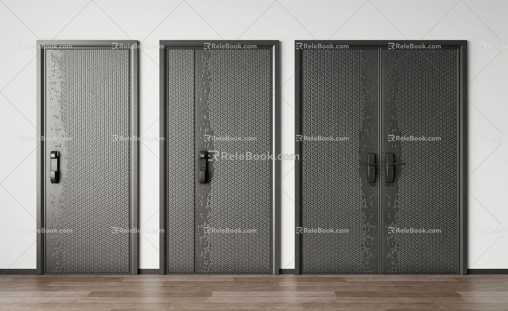 Modern security door entry door security door 3d model