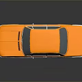 Vintage Orange Classic Car With Shiny Finish On Dark Reflective Surface