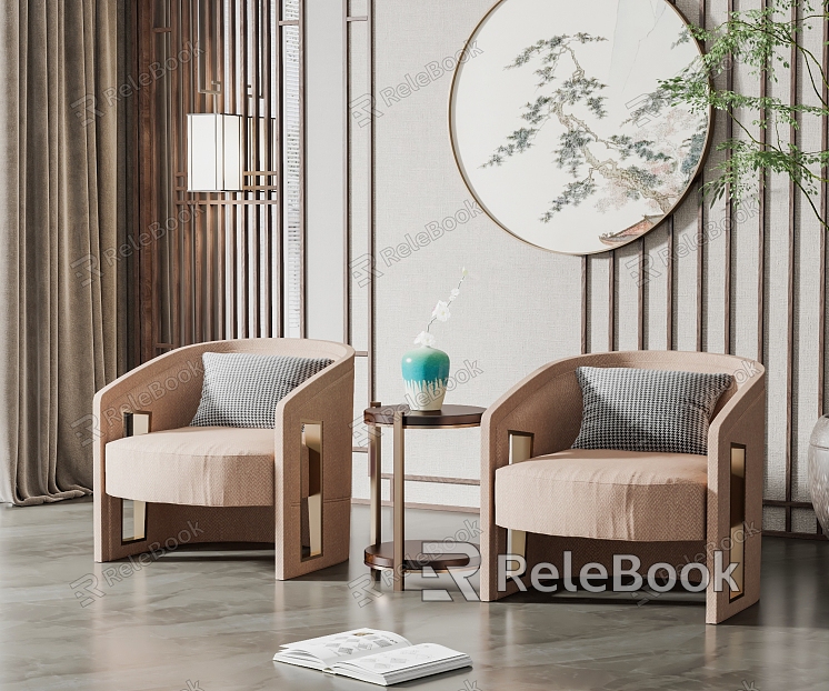 New Chinese Casual Sofa Combination Single Sofa Combination model