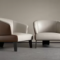 Modern Upholstered Accent Chairs In Beige And Brown With Black Legs