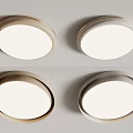 Modern Round Ceiling Lights With White Surface And Gold Silver Frames 3d model