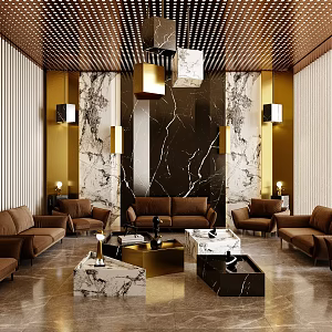 Light Luxury Meeting Room 3d model