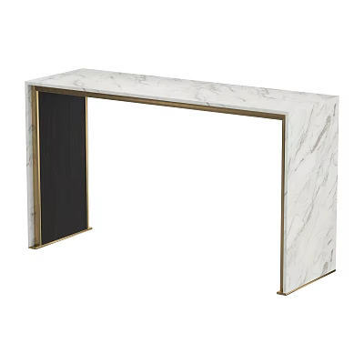 Modern Console Table Sideboard With Marble Top Gold Frame And Sleek Design 3d model