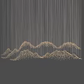 Elegant Mountain Shaped Crystal Chandelier With Slender Hanging Lines And Crystal Embellishments On Black Background