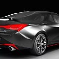 Hyundai Black Sporty Sedan With Red Accents Sleek Body Lines And Alloy Wheels