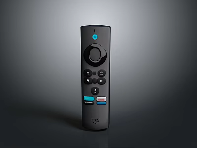 Black LG Remote Control With Circular Buttons And Colorful Function Keys 3d model