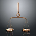 Weighing Tray Scales Mechanical Weighing Small Tray Scales Old-fashioned Tray Scales Realistic 3d model