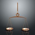 Weighing Tray Scales Mechanical Weighing Small Tray Scales Old-fashioned Tray Scales Realistic 3d model