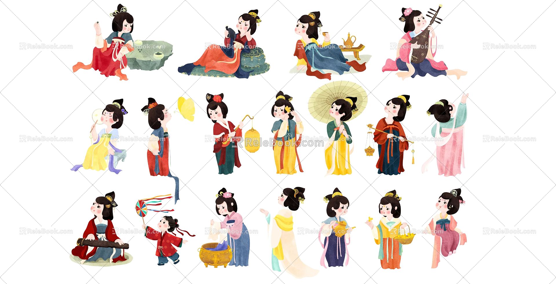 New Chinese Game Character Character Ancient Tang Dynasty Woman model