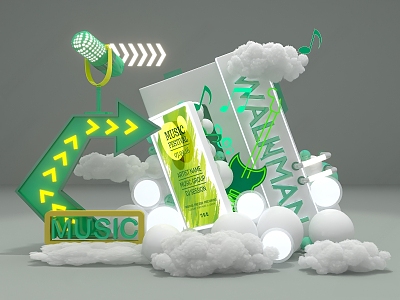 Music Festival Clouds Beautiful 3d model