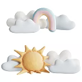 Cute Cloud Rainbow and Sun Shaped Soft Decorative Pillows for Home Decoration