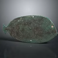Ancient Bronze Fish Shaped Decorative Artifact With Patina Surface Texture 3d model