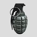 Hand Grenade Weapon With Metal Body Ring Pin And Textured Surface