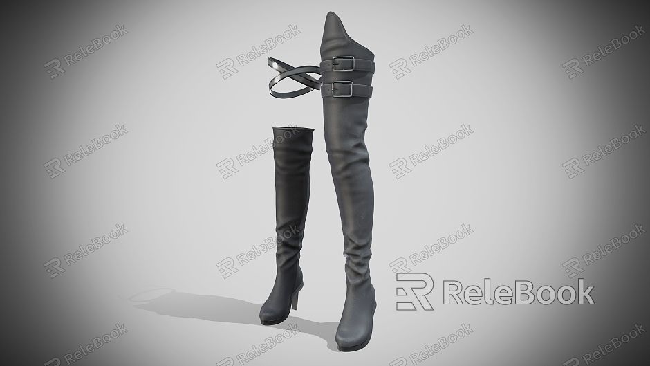 Women's Black Leather Sci-Fi Boots Shoes Boots model