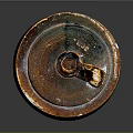 Handcrafted Brown Textured Pottery Sculpture With Top Handle And Artisanal Details