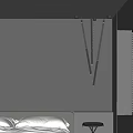 Modern Interior Design With Abstract Chandelier Geometric Metal Structure And Dark Wall