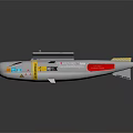 Gray Submarine Model With Modern Design Yellow Red Markings And Equipment Features