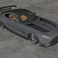 Black Sports Car With Wide Body Kit Rear Spoiler And Alloy Wheels
