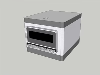 Modern Gray And White Kitchen Microwave Oven With Digital Display And Control Panel 3d model