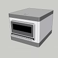 Modern Gray And White Kitchen Microwave Oven With Digital Display And Control Panel 3d model