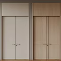 Modern Light Colored And Wooden Double Doors Design For Home Interior 3d model