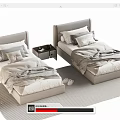 Modern single bedside table 3d model