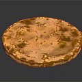 Handcrafted Golden Circular Sculpture With Textured Metal Surface On Black Background