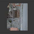 Traditional Village House With Red Tile Roof White Walls Blue Door Windows And Stone Steps