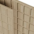Wooden Wall Panel Modern Design With Square Pattern And Natural Wood Texture 3d model