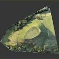 Scenic Rolling Green Hillside With Lush Fields Winding Path And Trees