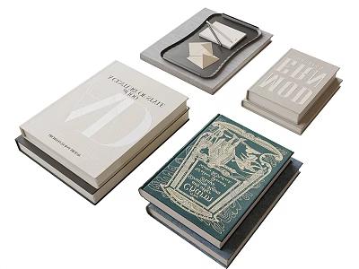 Vintage And Modern Book Collection Featuring Diverse Cover Designs And Stacked Arrangement 3d model