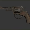 Vintage Rusted Revolver Firearm With Classic Design And Aged Metal Finish