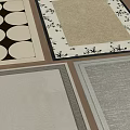 Square Carpets with Various Patterns and Neutral Colors for Home Interior Decoration 3d model